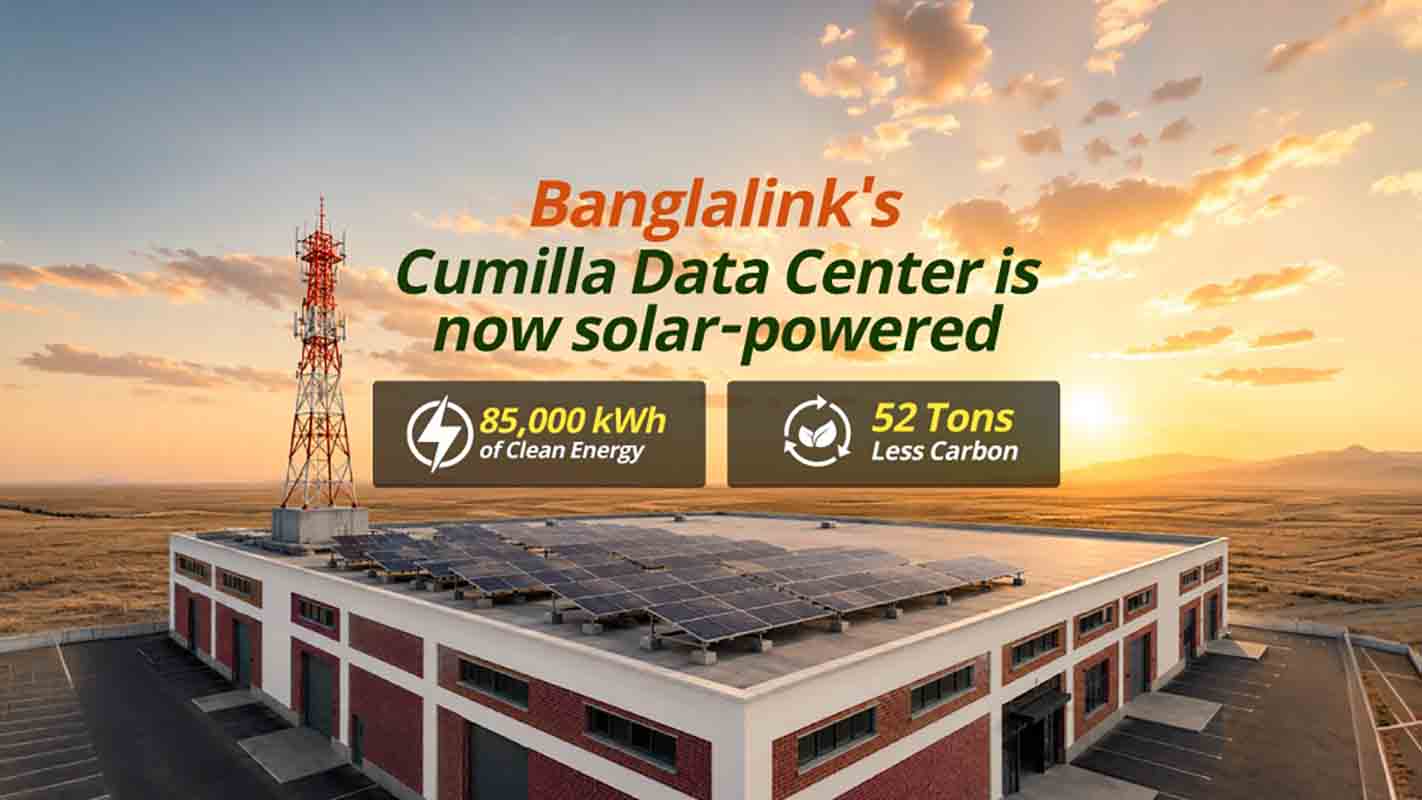 Banglalink installs 50-kW rooftop solar system at Cumilla data center